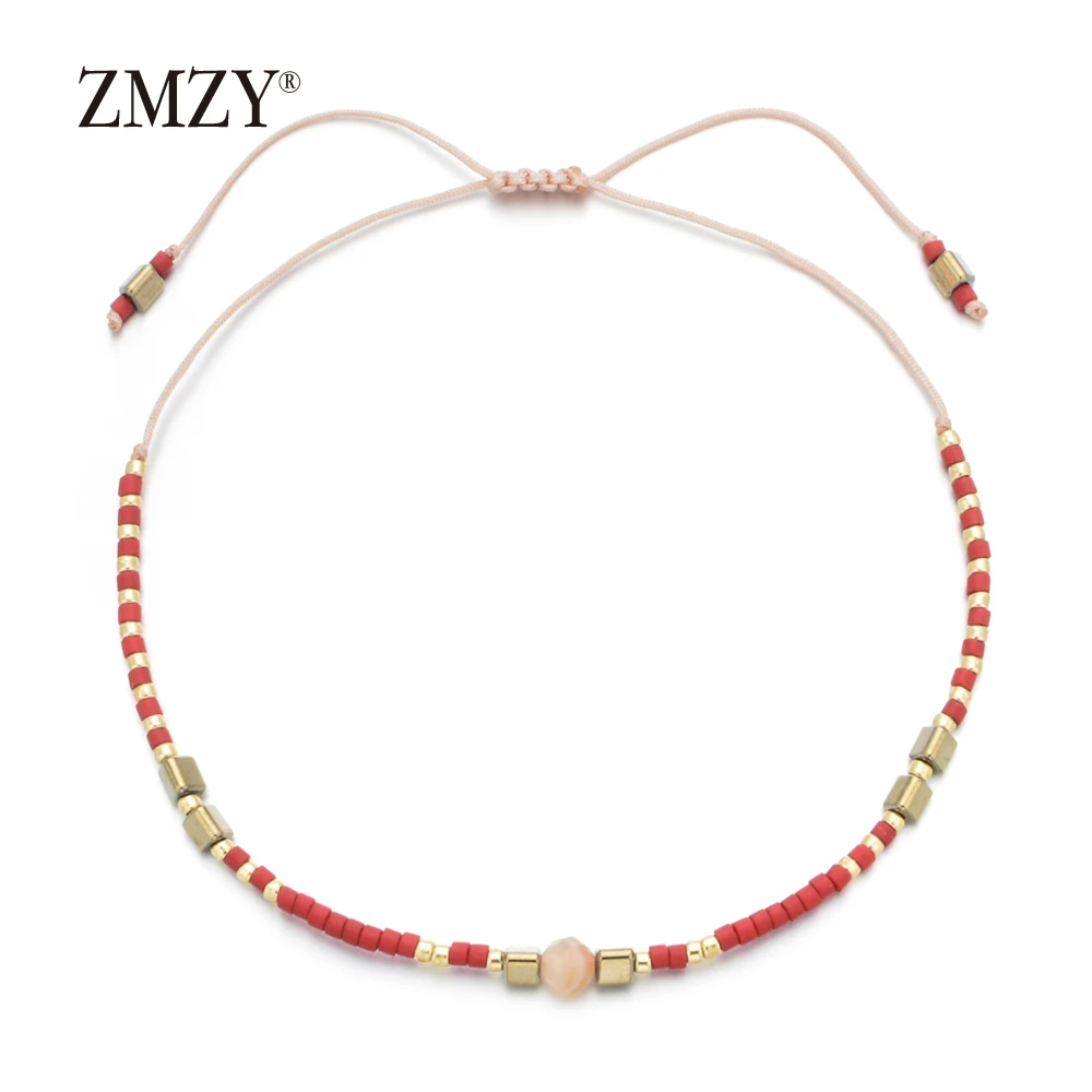 ZMZY Boho Тонкий каменный браслет Миюки деликатный женский с шармами ювелирные
