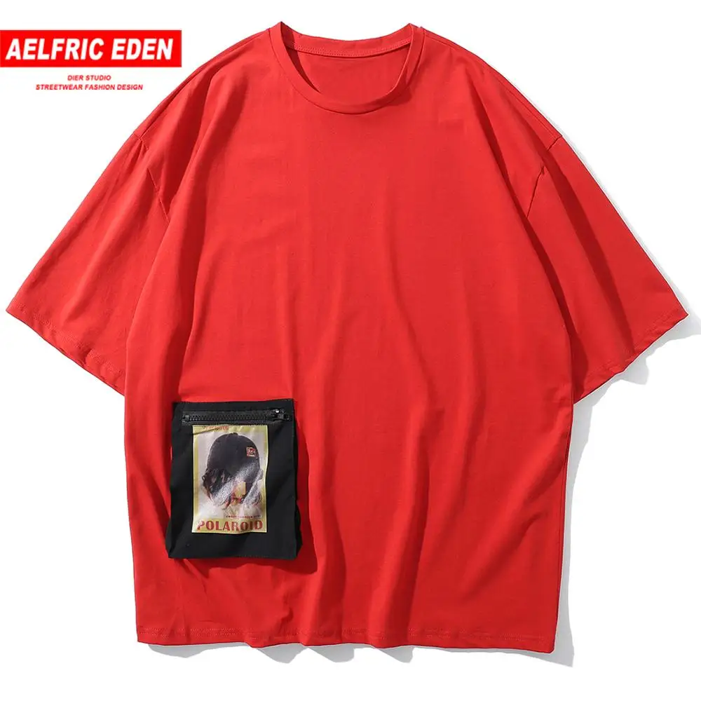 Aelfric Eden/однотонная мужская футболка на молнии с карманом 2019 Летние повседневные