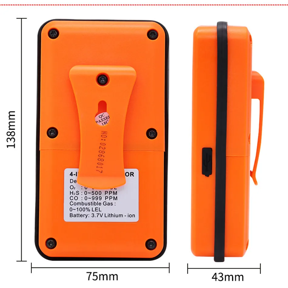 ST8900 четырехрядный детектор газа токсичный и вредный горючий окись углерода