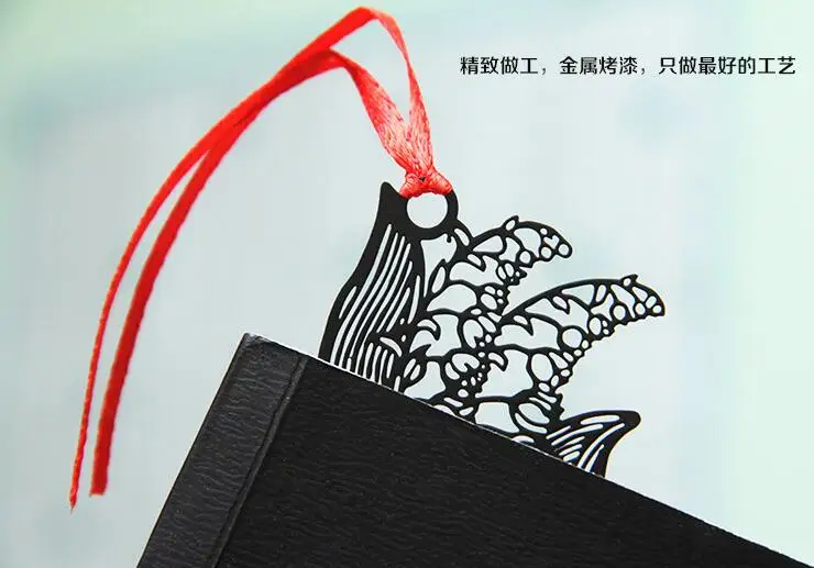 5 шт. нержавеющая сталь черный/розовый/бабочка/лист/клетка Закладка Книжная карта