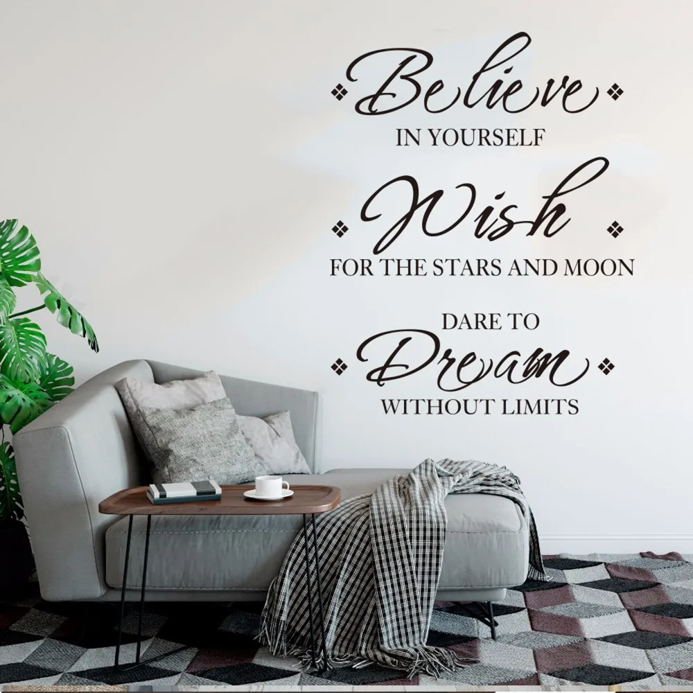 Вдохновляющая Цитата Настенная Наклейка для гостиной домашний декор