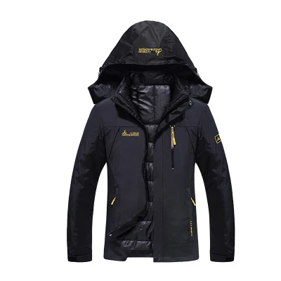 Women black WOLFONROAD мужские и женские большие размеры 2 шт. куртки для спорта на открытом воздухе термальные пальто зимние походные куртки для кемпинга одежда альпинистская - Цвет: Women black