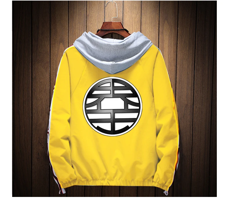 Yellow 1 Аниме Повседневная мужская куртка Dragon Ball летающие куртки для пар зимняя Гоку на молнии куртка с Наруто Женская куртка милитари Hombre - Цвет: Yellow 1
