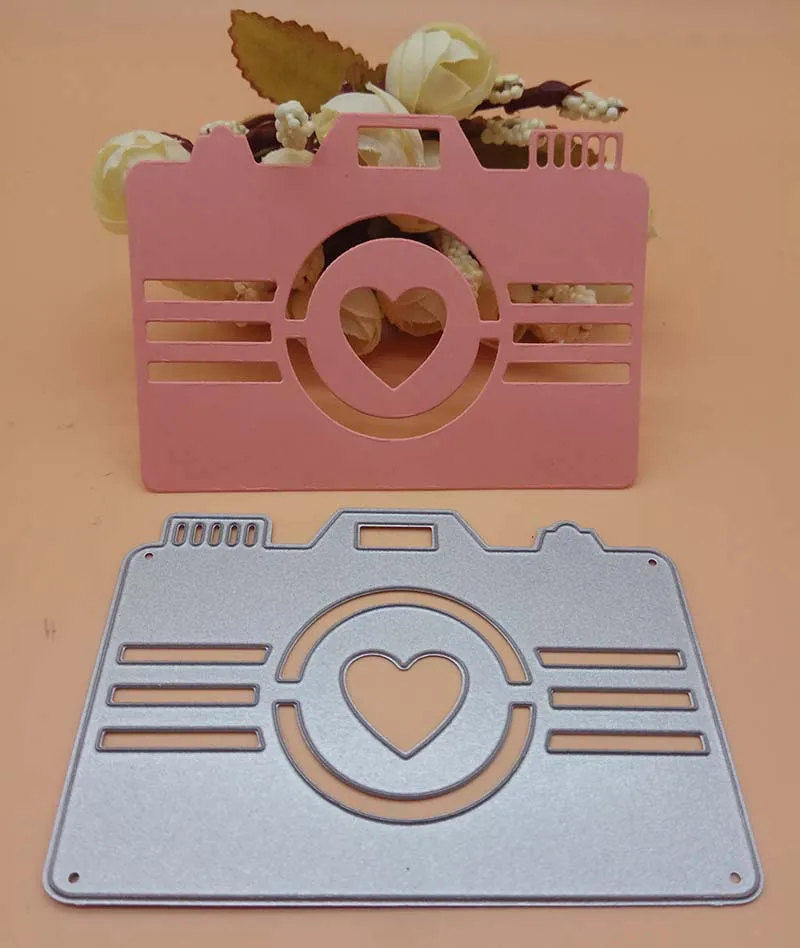 

Camera with Heart Cartoon Cutting Dies cutter Knife Mold Scrapbooking Dies Metal Stamps and die for Card Making DIY
