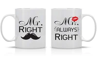 coffee mug mr right mrs always right wedding gift for couple funny engagement gifts anniversary present 11oz ceramic set 2pcs
