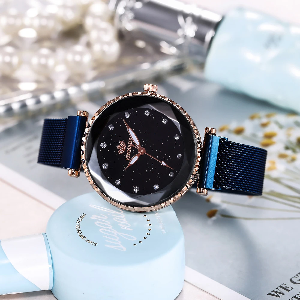 Reloj magntico de lujo para mujer piedra con diamante regalo seor|Женские наручные часы| |