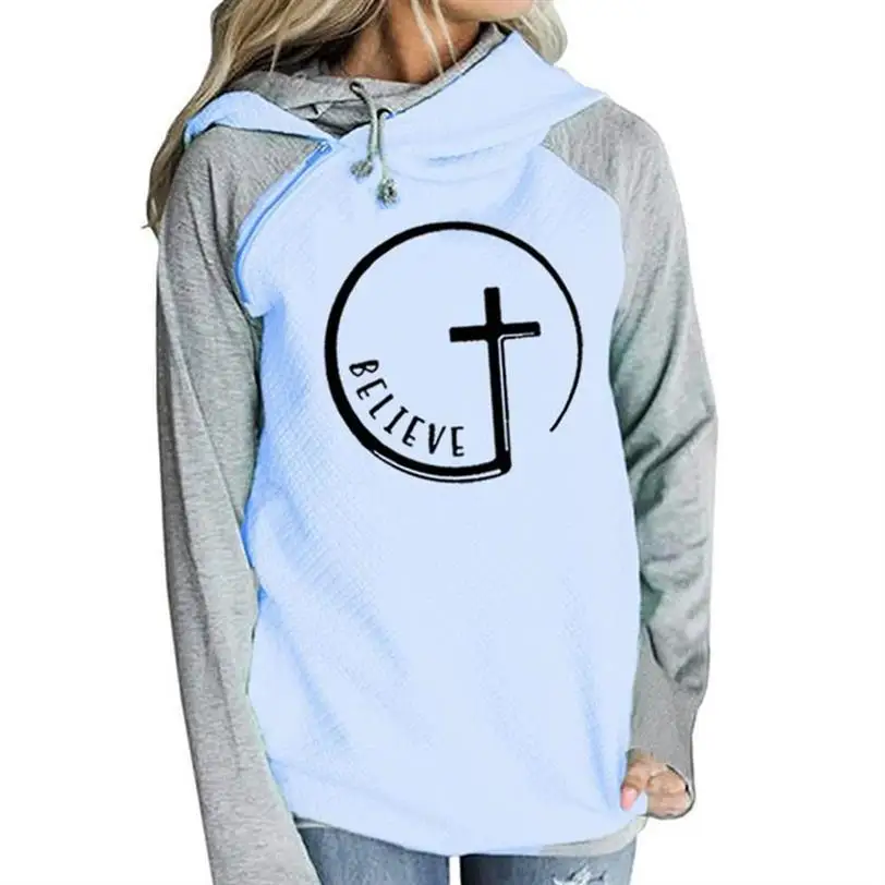 

Zipper Hoodies For Women Believe Letters Print Sweatshirt Femmes Tops Sweatshirts Hoodies Women Cute Hoody Pattern Corduroy