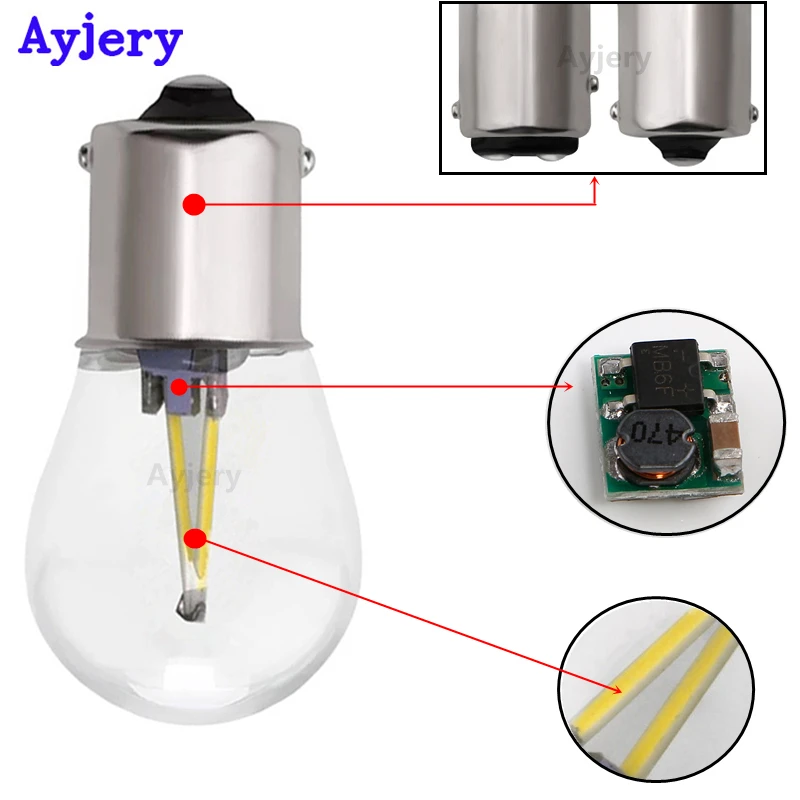 AYJERY Новые 8 шт. 1156 BA15S COB 48 SMD 1157 BAY15D работающего на постоянном токе 12 В в авто