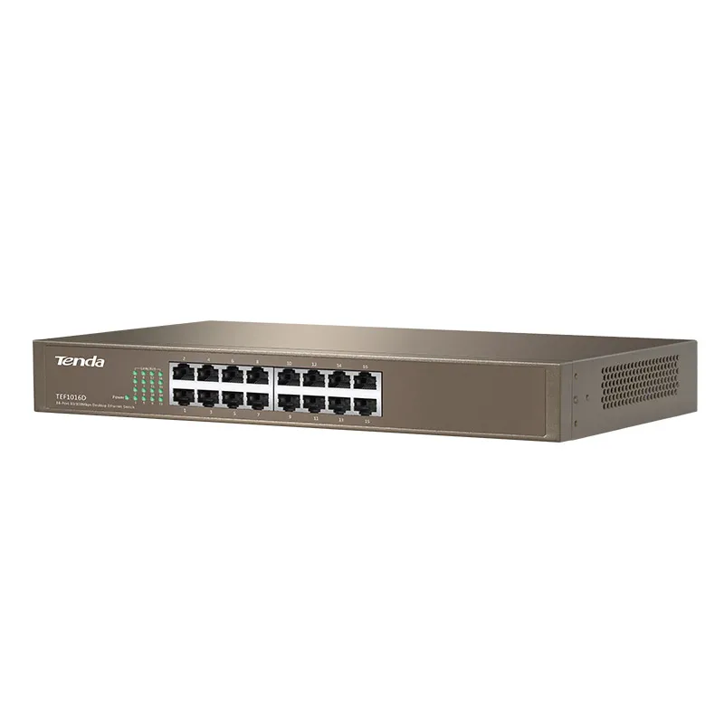 Tenda TEF1016D 16 port 10/100M быстрый сетевой коммутатор 3 2 Гбит/с Auto MDI/MDI X полудуплексный 6кВ