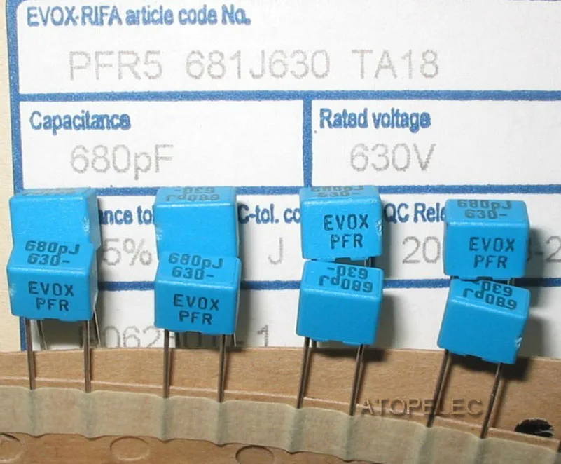 Пленочные конденсаторы RIFA 680pF/630V EVOX PFR MKP 10 шт.|capacitor mkp|capacitor filmcapacitor 630v |