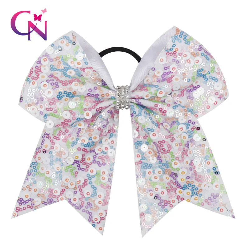 Аксессуары для волос CN Cheer Bows девочек радужная Женская лента эластичная повязка