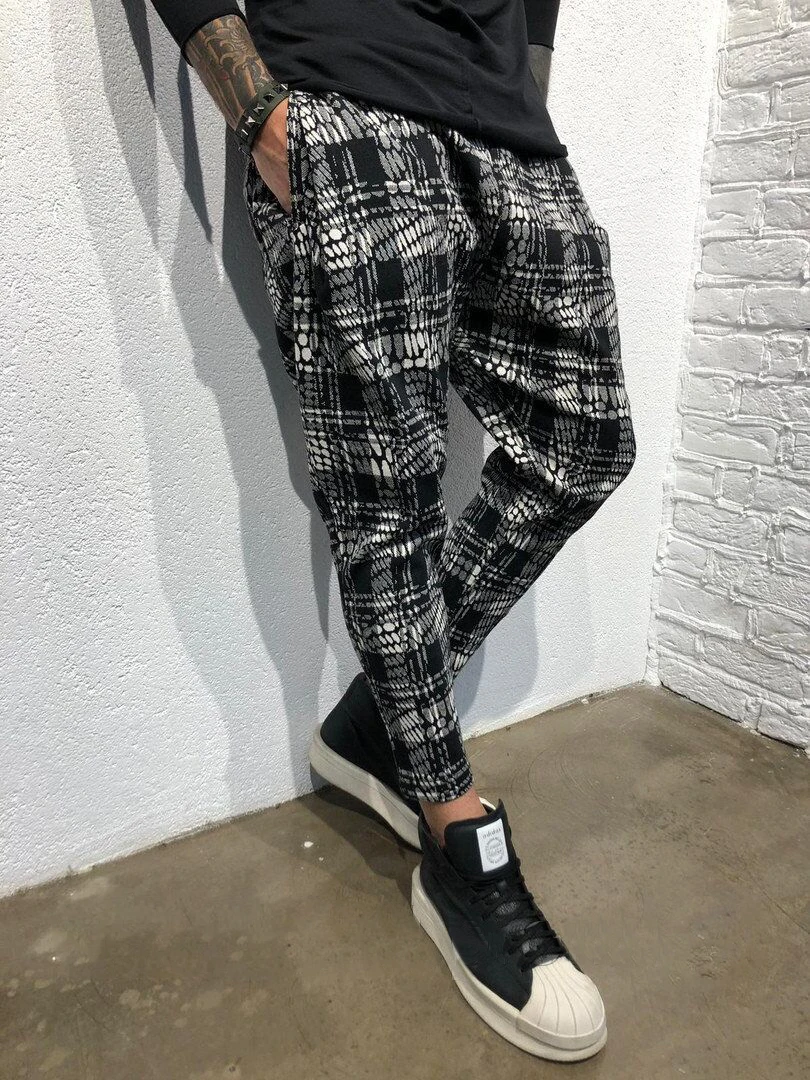 

2019 nueva marca men pants straight leg de corte Slim urbano pierna recta Casual pantalones Plaid men trousers