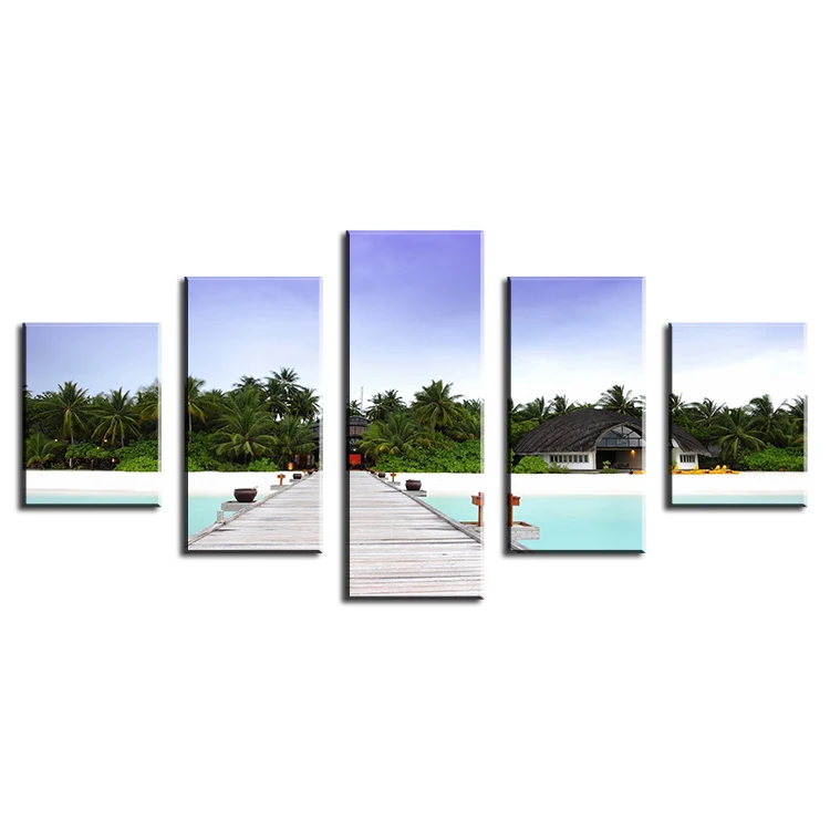 

angsana - velavaru maldive Modern Home Wall Decor Canvas Picture Art Print WALL Painting Set of 5 Each Canvas Arts Unframe