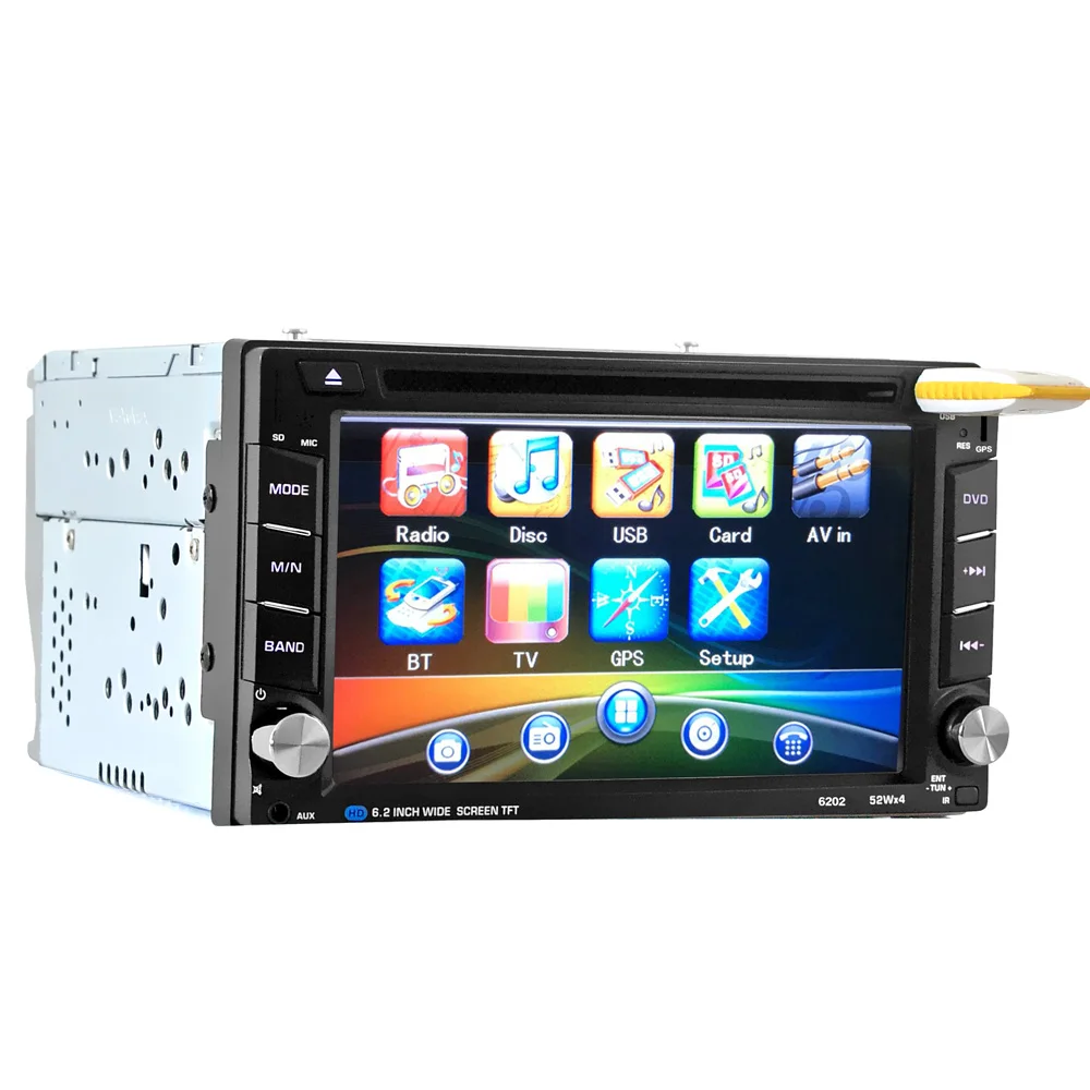 Универсальный 6 2 дюймовый Din Автомобильный Bluetooth Сенсорный CD DVD плеер стерео MP3 AUX FM