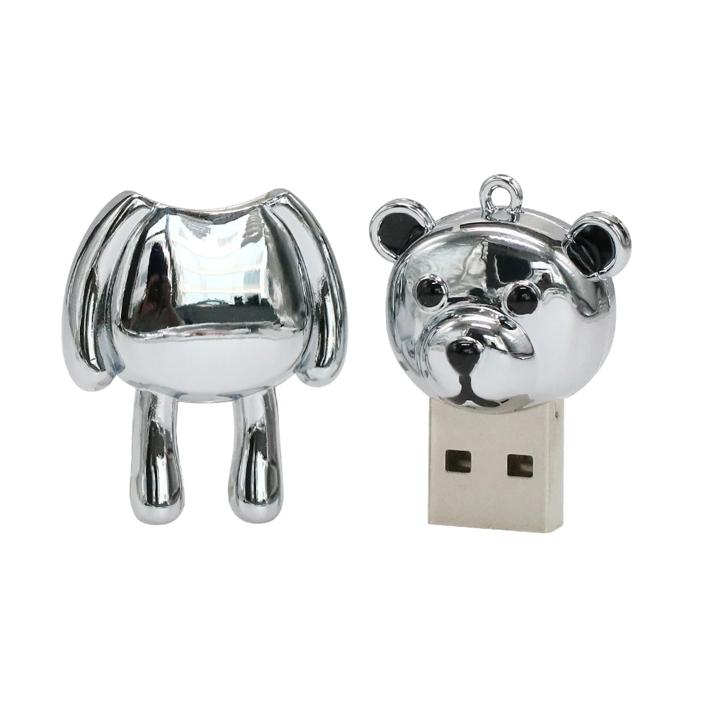 Милый флеш-накопитель, хмурый медведь, USB флеш-накопитель, 64 ГБ, металлический мультфильм, животные, U диск, 4 ГБ, 8 ГБ, 16 ГБ, 32 ГБ, флешка, карта памяти, Cle, Usb