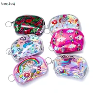 cartoon unicorn kids coin purses cute women mini wallets ladies zipper money bags for children purse pouch