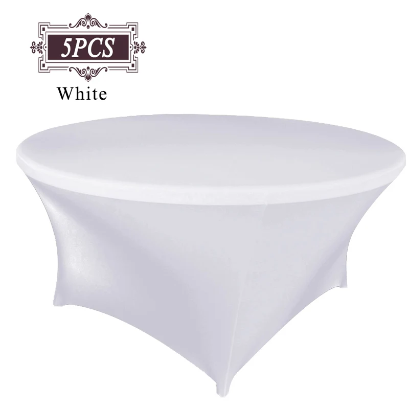 Бесплатная доставка 5 шт. круглая белая приталенная скатерть Универсальный