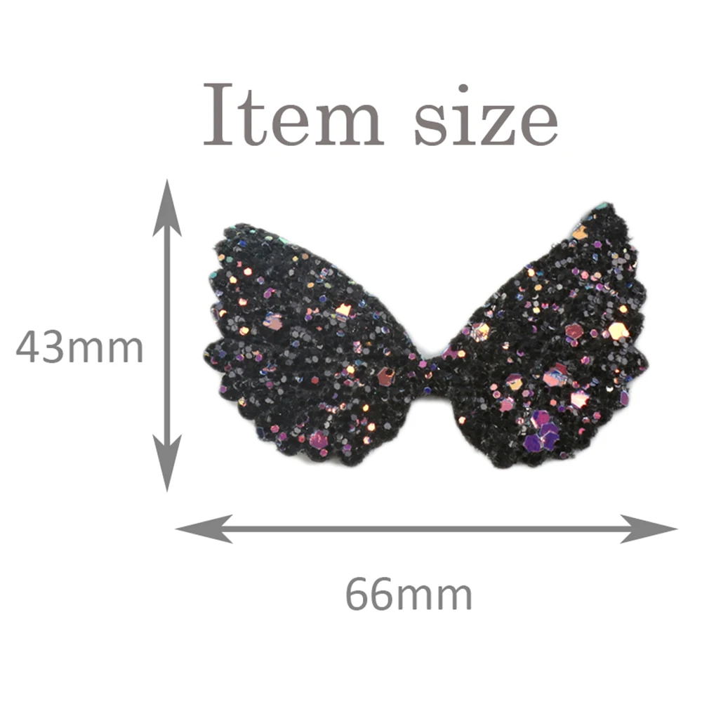 David accessories 25 шт. Двусторонняя переливающийся блеск Крылья для Костюмы детская игра сделай сам патч аксессуары для волос, 25Yc6679 - Цвет: 66x43mm