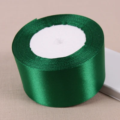 25 ярдов Зеленая Шелковая атласная лента Свадебный декор подарочная упаковка