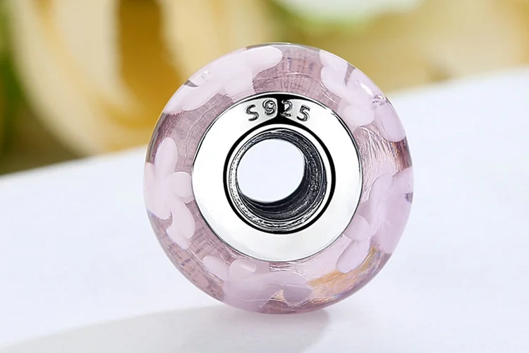 BAMOER 925 пробы серебро Полночь Effervescence, прозрачный CZ муранского стекла бусины подходят браслет Аутентичные Серебряные ювелирные изделия S925 SCZ028