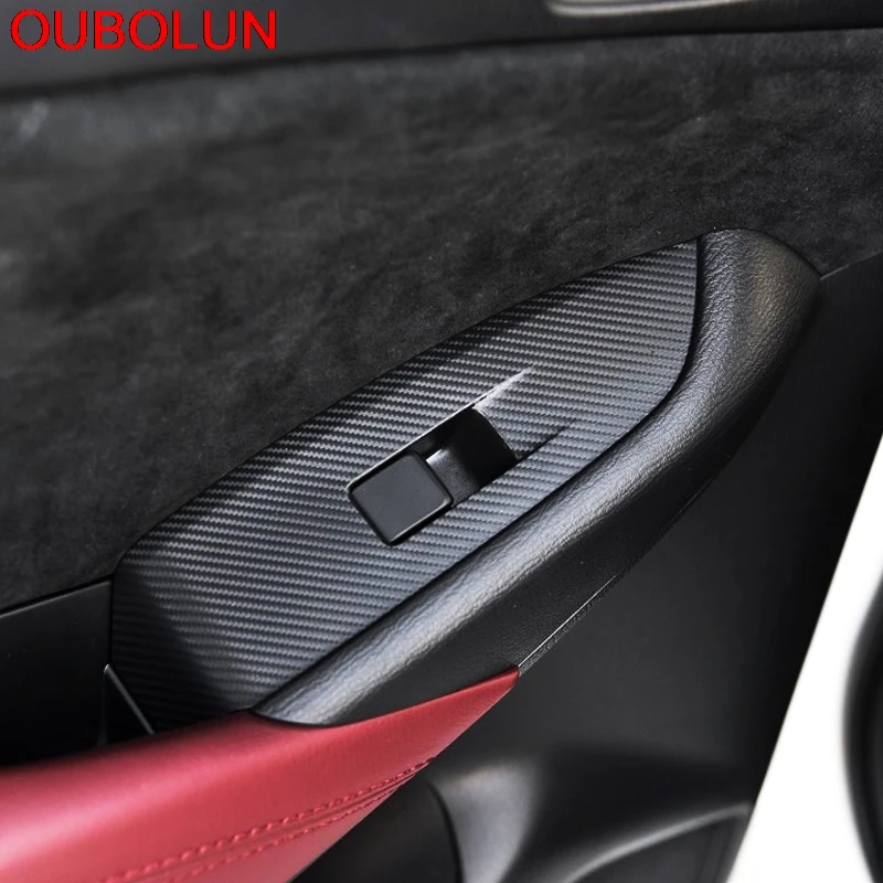 OUBOLUN 4 шт. автомобильный ABS углеродное волокно для Mazdas CX 3 CX3 2017 2018 LHD интерьерная