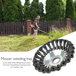 6-дюймовая щетка из стальной проволоки, триммер для травы, головка газонокосилки, инструменты для чистки сорняков для сада, газона