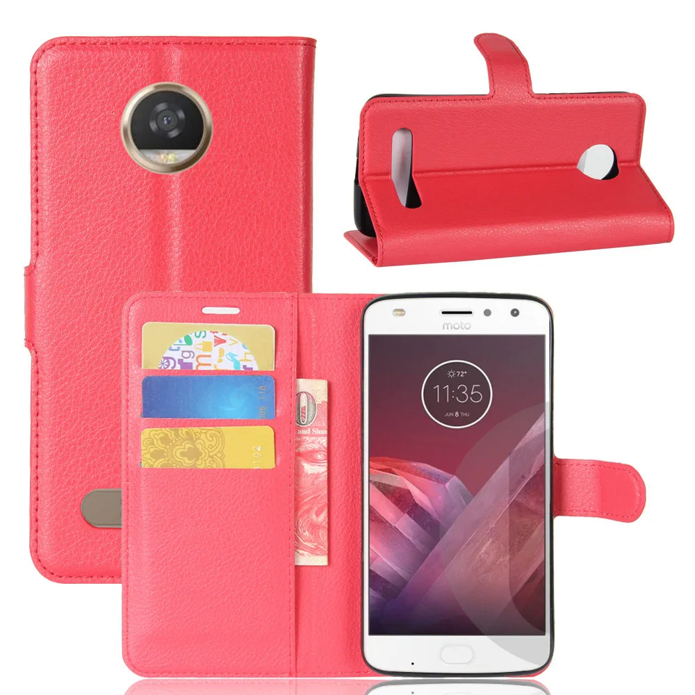 Для Motorola Moto Z2 Играть чехол Флип Роскошный кошелек из искусственной кожи ТПУ