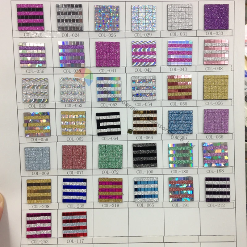 Самоклеящаяся металлическая мозаичная зеркальная пленка 3x3 мм различные цвета