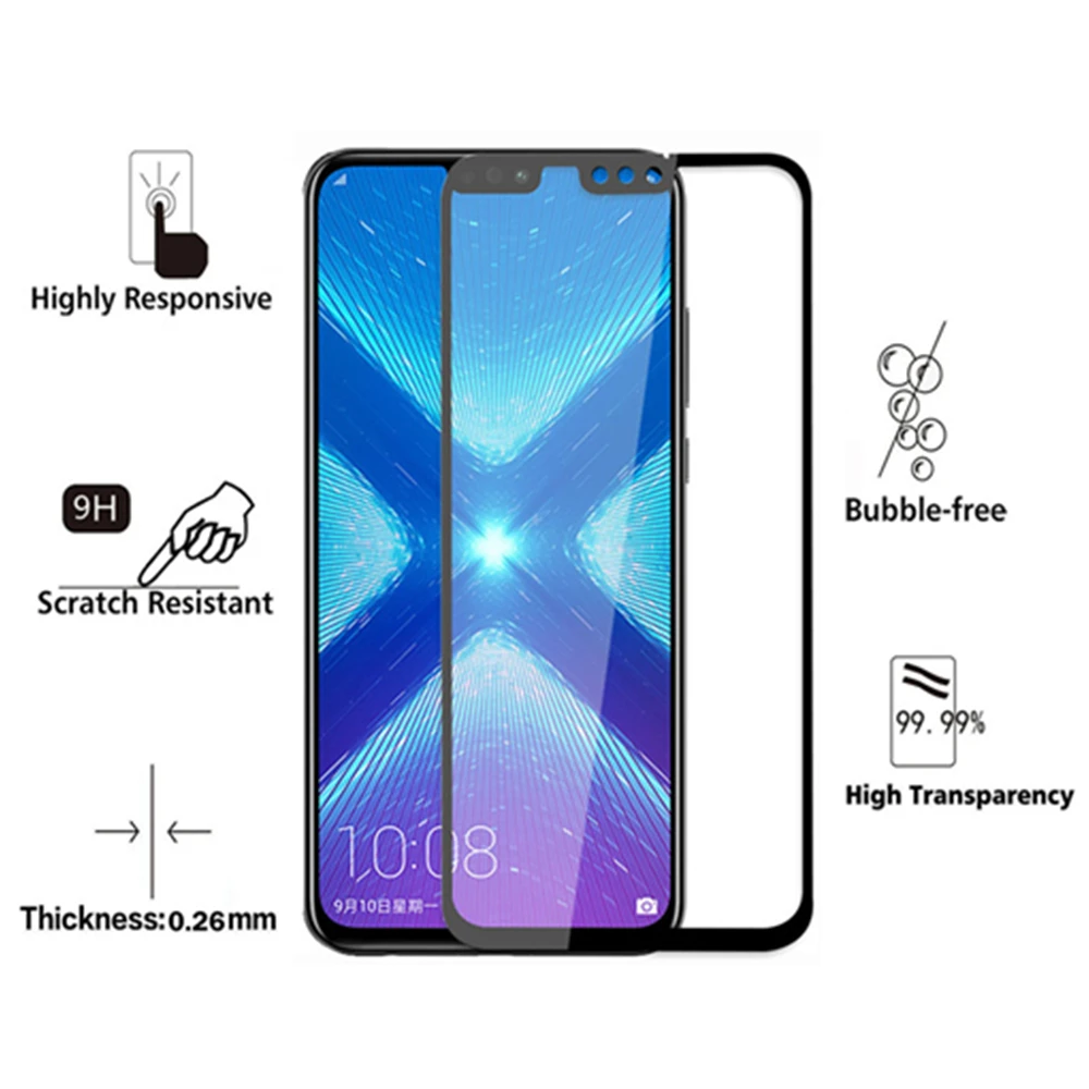 Для Huawei Honor 8x полная защита ударопрочные 8c Защитные пленки для экрана Honor8x 7 8 X