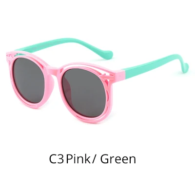 C3 Pink Green Ralferty небьющиеся очки Детские поляризованные новые TR90 для мальчиков и девочек детские солнцезащитные очки UV400 очки детские оттенки K8209 - Цвет линз: C3 Pink Green