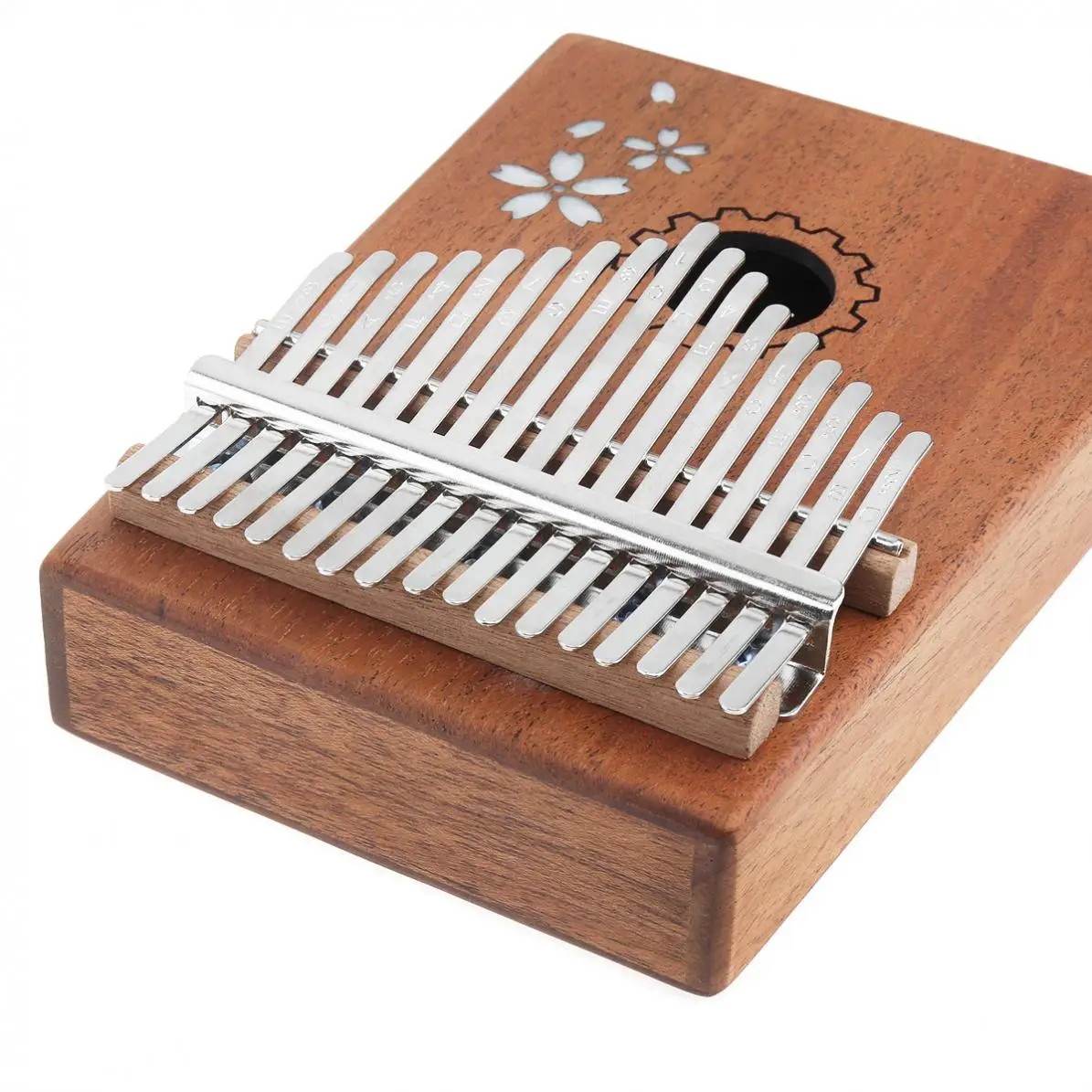17 Keys Kalimba Single Board Mahogany Sakura Inlay Thumb Piano Set Mbira Mini Keyboard Instrument with Bag | Спорт и развлечения
