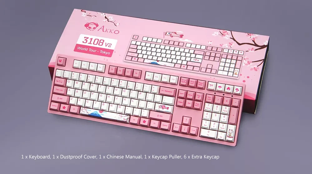 AKKO 3108 V2 тип-c Проводная Механическая игровая клавиатура 108 клавиша PBT Keycap World Tour Series Tokyo