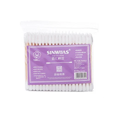 Белый 100pcs/pack Disposable Cotton Swabs Ears Clean Cotton Spiral Sticks Makeup Applicator Swab Eyebrow Lipsticks Cotton Buds Tip - Цвет: Белый
