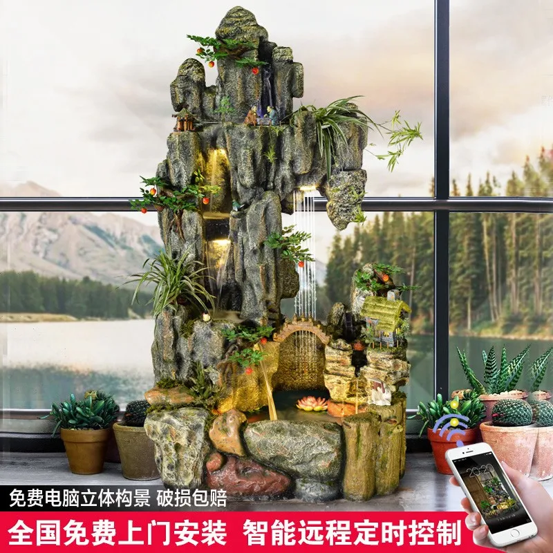 Масштабный фонтанный фонтан для скалолазания воды генерирующий богатство и