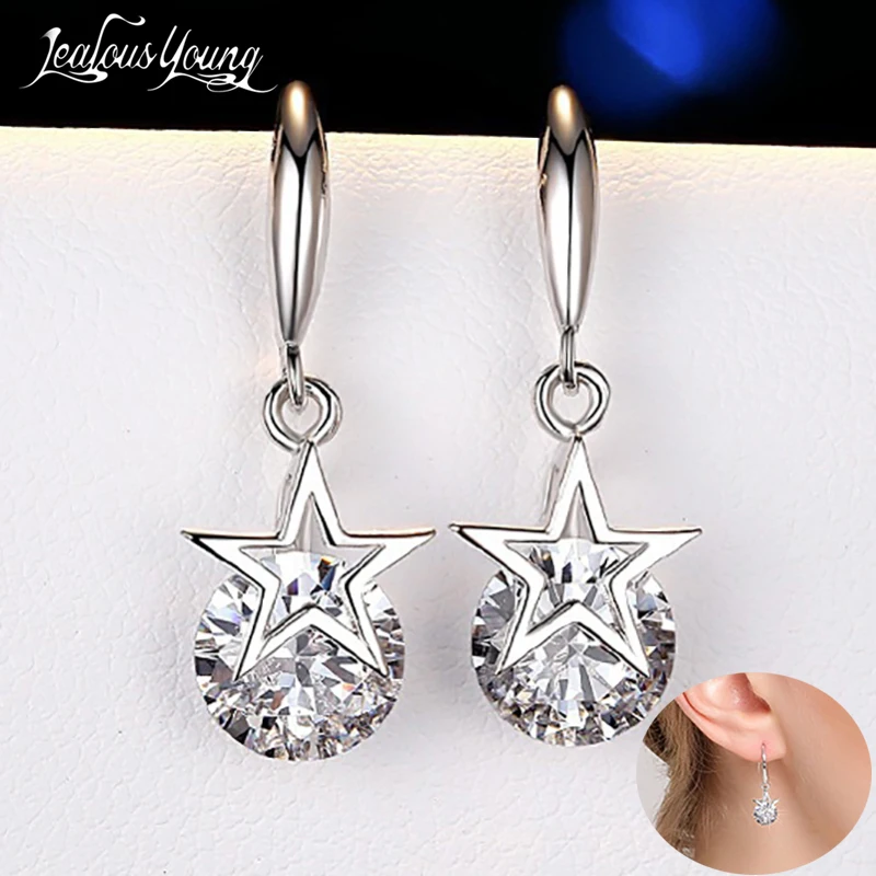 Модные роскошные круглые циркониевые корейские серьги женские кольца в форме