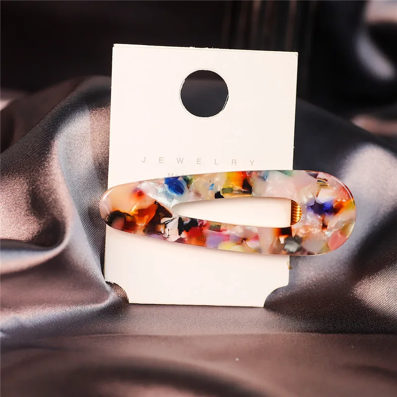 Drop Multicolor Карамельный цвет Смола Капля воды/прямоугольная заколка для волос для девочек заколки для волос сладкий Повседневный инструмент для укладки заколка для женщин девушки головные уборы Подарок - Цвет: Drop Multicolor
