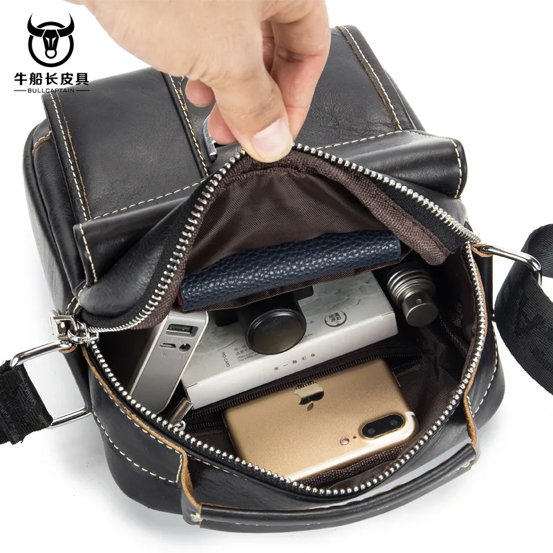 BULLCAPTAIN Классическая брендовая мужская сумка на плечо винтажный стиль