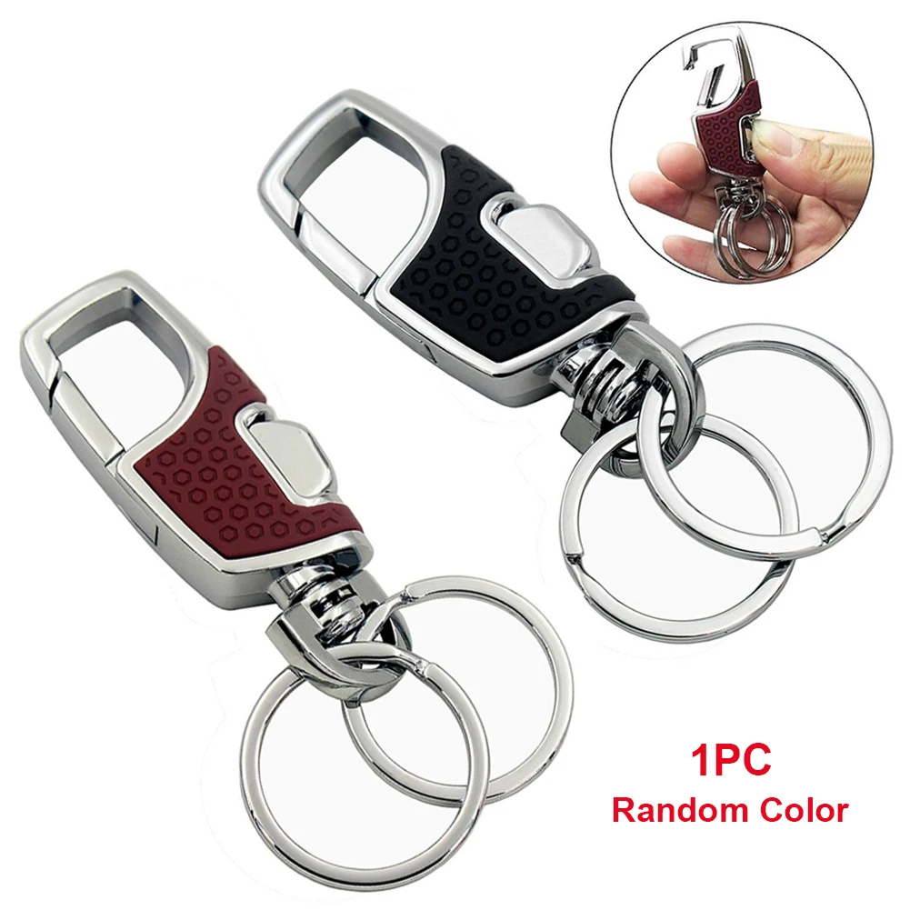 2 Rings Car Keychain Buckle Zinc Alloy Holder Heavy Duty Never Rust Gift Auto Accessories Styling Men And Women | Автомобили и
