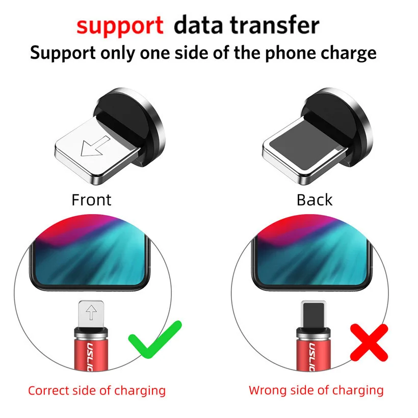 Магнитный кабель USLION Micro USB Тип C 1 м 3A Быстрая Зарядка телефона Microusb магнитное