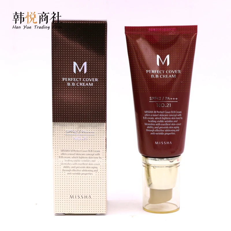 

Missha Korea Red BB Cream 50ml mishang nude make-up moisturizing isolation liquid foundation Concealer strong 21# 23#