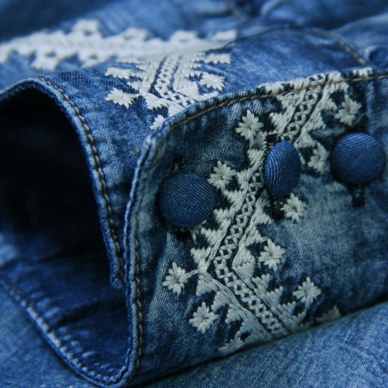 Летние женские платья 2017 платье из джинсовой ткани винтажное с цветочной