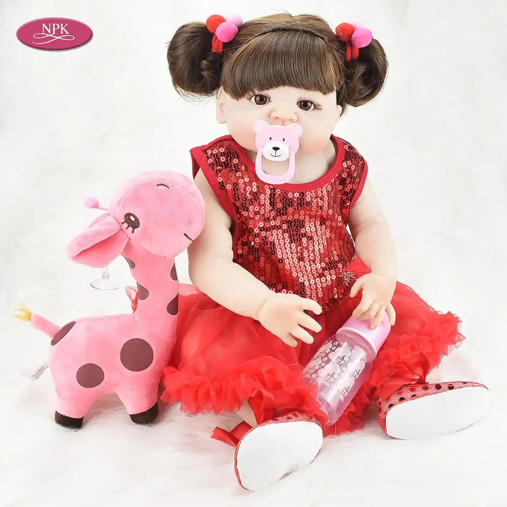 NPK полностью силиконовая кукла Reborn Baby 55 см игрушка для купания виниловая