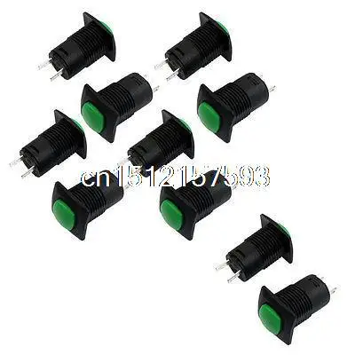 

10 шт. зеленый Кнопка фиксирующий кнопочный переключатель SPST AC 125V/3A 1.5A/250V