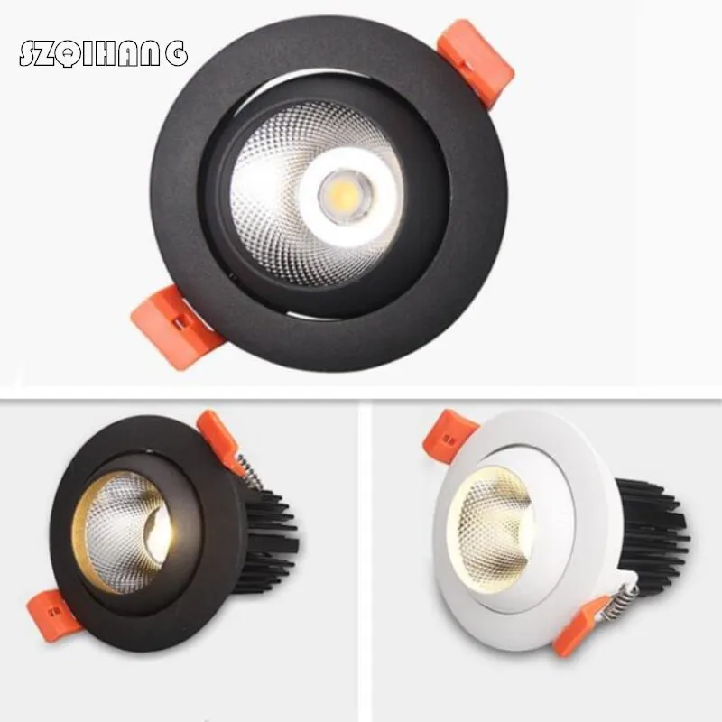 

White and black shell Super Bright Dimmable LED Downlight COB 15W LED Ceiling Recessed Lights Spot Light Indoor down lamp Lighti
