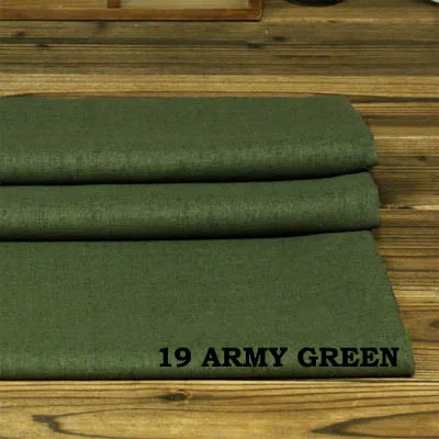 19 army green Хлопок/лен ткани фиолетовый розовый оранжевый зеленый серый хаки сплошной цвет для DIY Одежда Платье Брюки подушки ручной работы Текстиль - Цвет: 19 army green