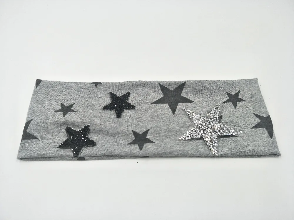 P171225 fashion size custom cotton star applique women hair band |