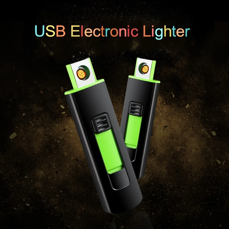 Двусторонняя зажигалка с зажиганием USB перезаряжаемая Электронная пуш ап для