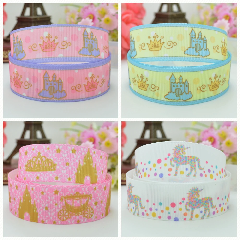 DUWES 7/8 &quot22 мм 2 5 10 20 50 ярдов замок башня единорог Печать grosgrain лента hai rbow DIY Ручная
