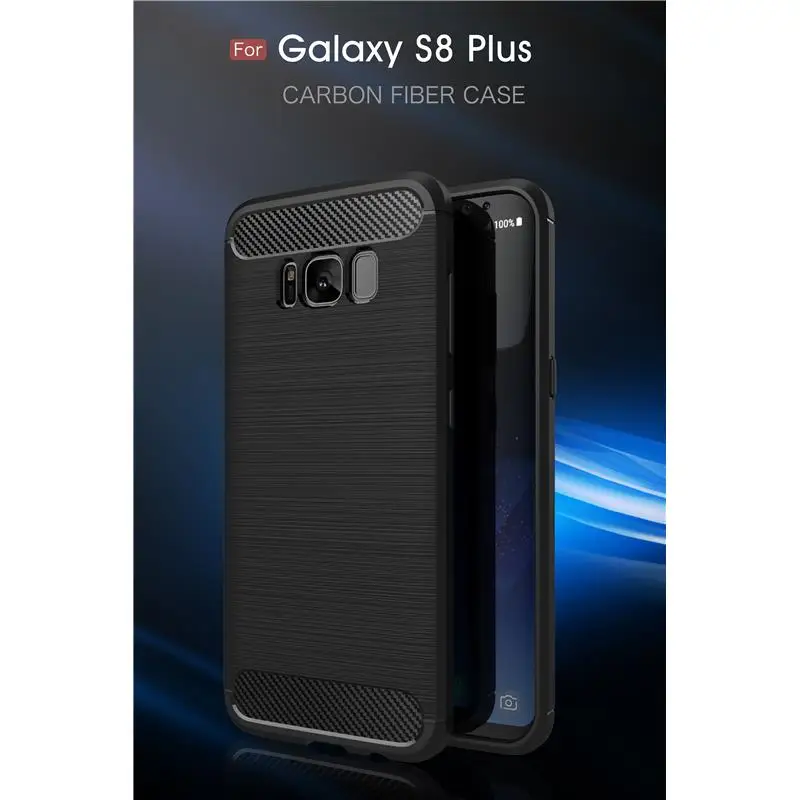 Углеродное волокно чехол мягкий TPU для Samsung Galaxy S8 плюс J720 J7 J520 J5 A320 A3 A520 A5 A720 A7 C9000 C9