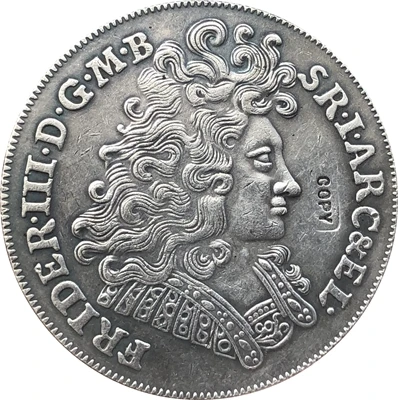 1695 немецкий герметик-Фридрих III 2/3 копия монет 38 мм | Дом и сад